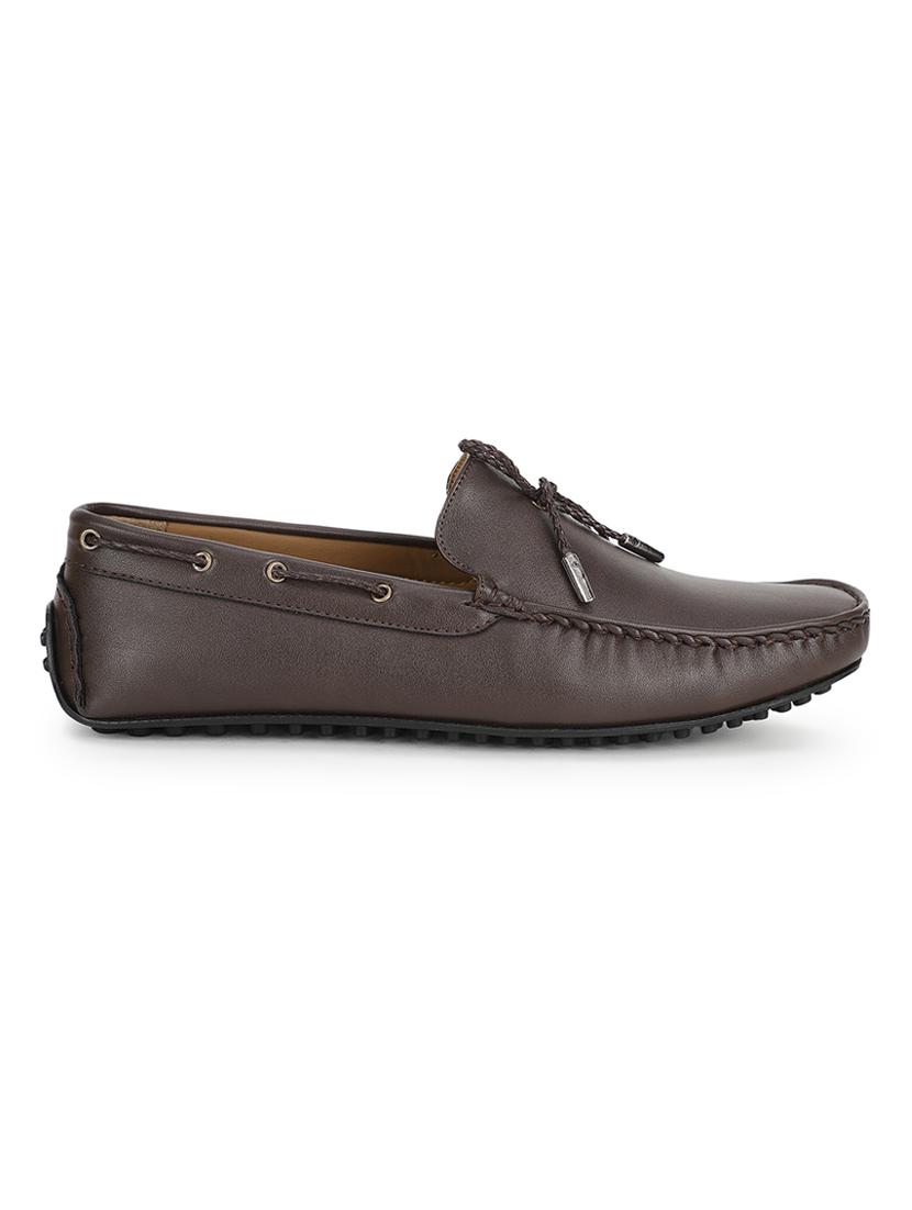 brown pu slip on loafers - 17693890 - Zoom Image - 2