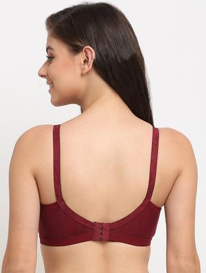 maroon solid regular bra - 17693899 - Standard Image - 3