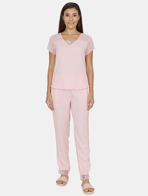 pink solid nightwear pajama set - 17693932 - Standard Image - 1