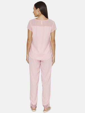 pink solid nightwear pajama set - 17693932 - Standard Image - 3