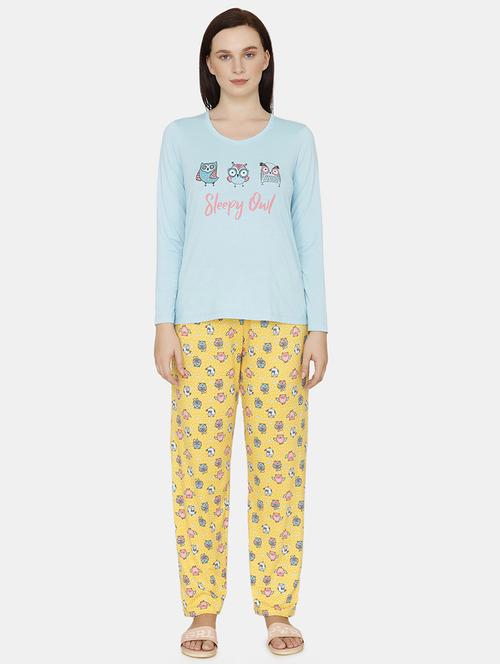quirky printed nightwear pajama set - 17693934 - Standard Image - 1