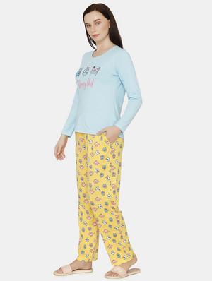 quirky printed nightwear pajama set - 17693934 - Standard Image - 2