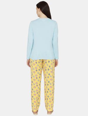 quirky printed nightwear pajama set - 17693934 - Standard Image - 3