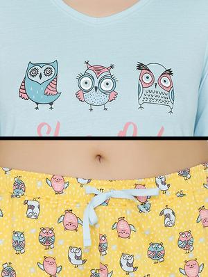 quirky printed nightwear pajama set - 17693934 - Standard Image - 4
