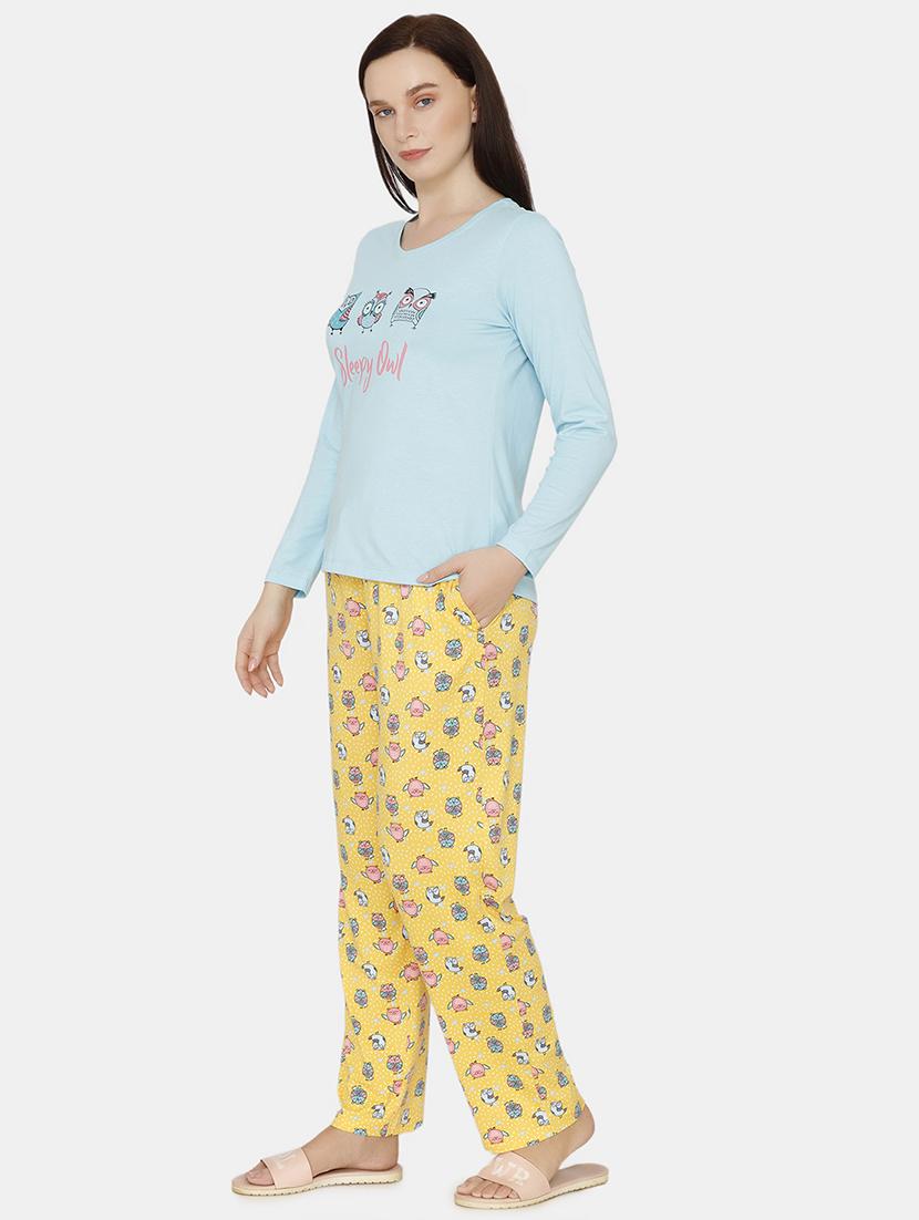 quirky printed nightwear pajama set - 17693934 - Zoom Image - 2
