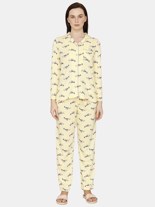 quirky printed nightwear pajama set - 17693942 - Standard Image - 1