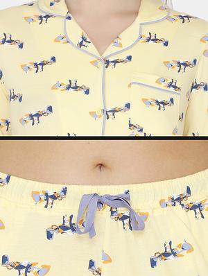 quirky printed nightwear pajama set - 17693942 - Standard Image - 4