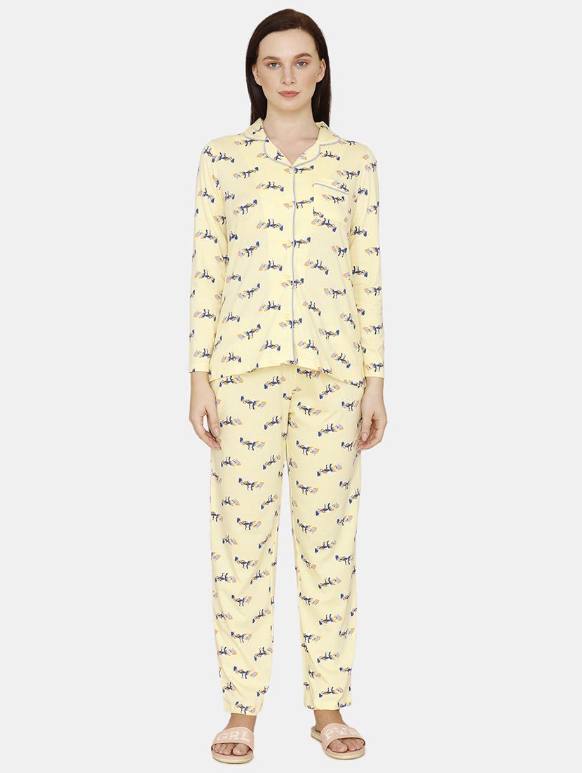 quirky printed nightwear pajama set - 17693942 - Zoom Image - 1