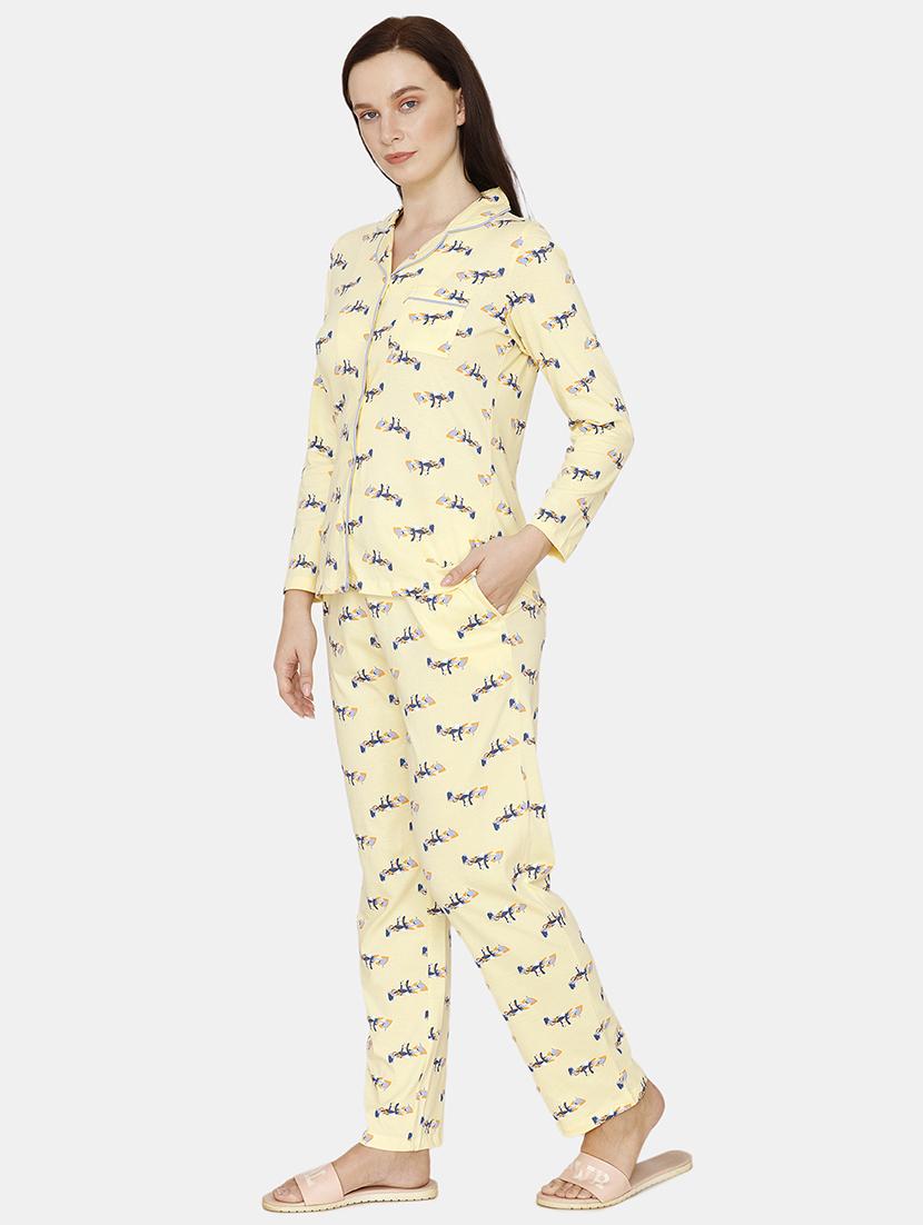 quirky printed nightwear pajama set - 17693942 - Zoom Image - 2