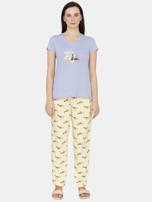 quirky printed nightwear pajama set - 17693944 - Standard Image - 1