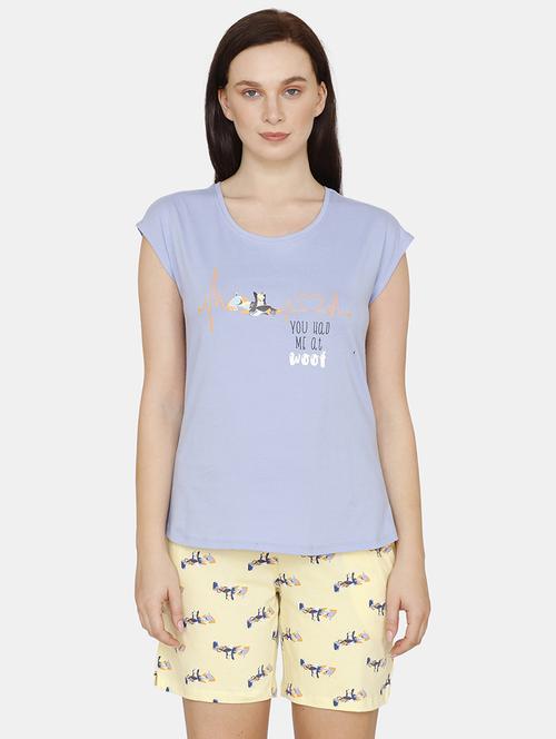 quirky printed nightwear shorts set - 17693946 - Standard Image - 1