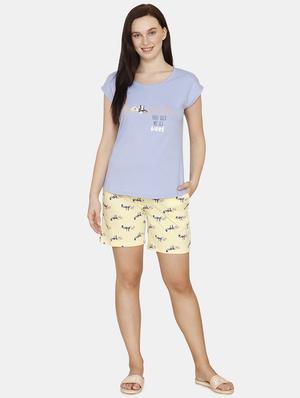 quirky printed nightwear shorts set - 17693946 - Standard Image - 4