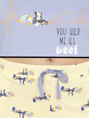 quirky printed nightwear shorts set - 17693946 - Standard Image - 5