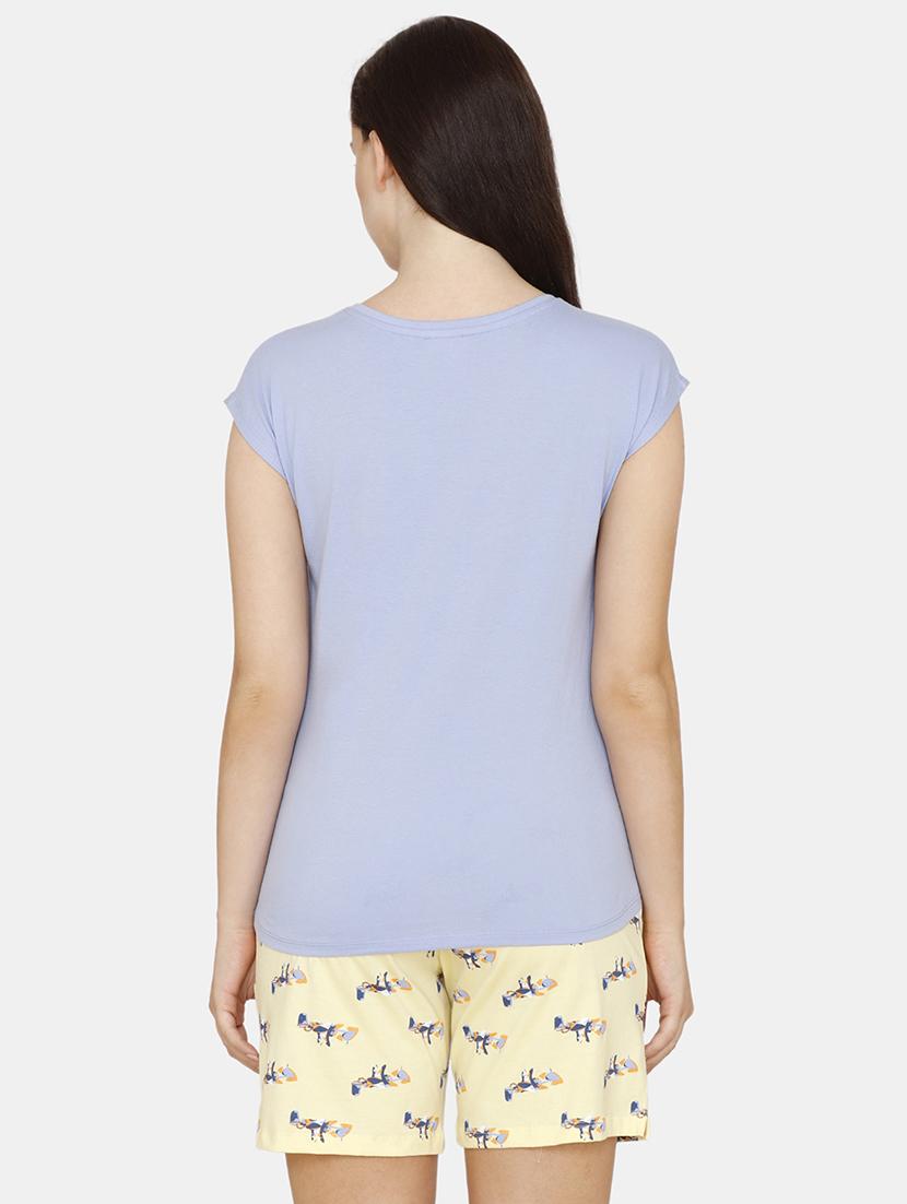 quirky printed nightwear shorts set - 17693946 - Zoom Image - 3