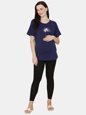 round neck printed maternity wear top - 17694033 - Standard Image - 4