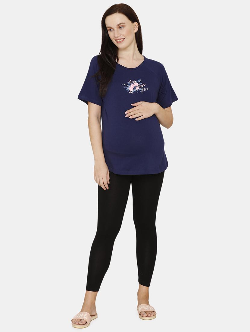 round neck printed maternity wear top - 17694033 - Zoom Image - 4