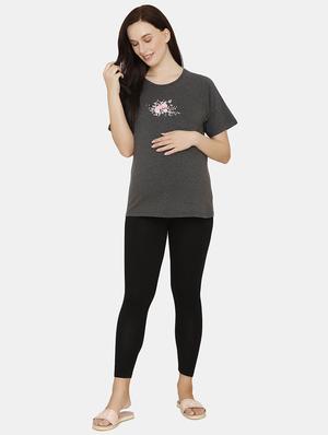 round neck printed maternity wear top - 17694034 - Standard Image - 4