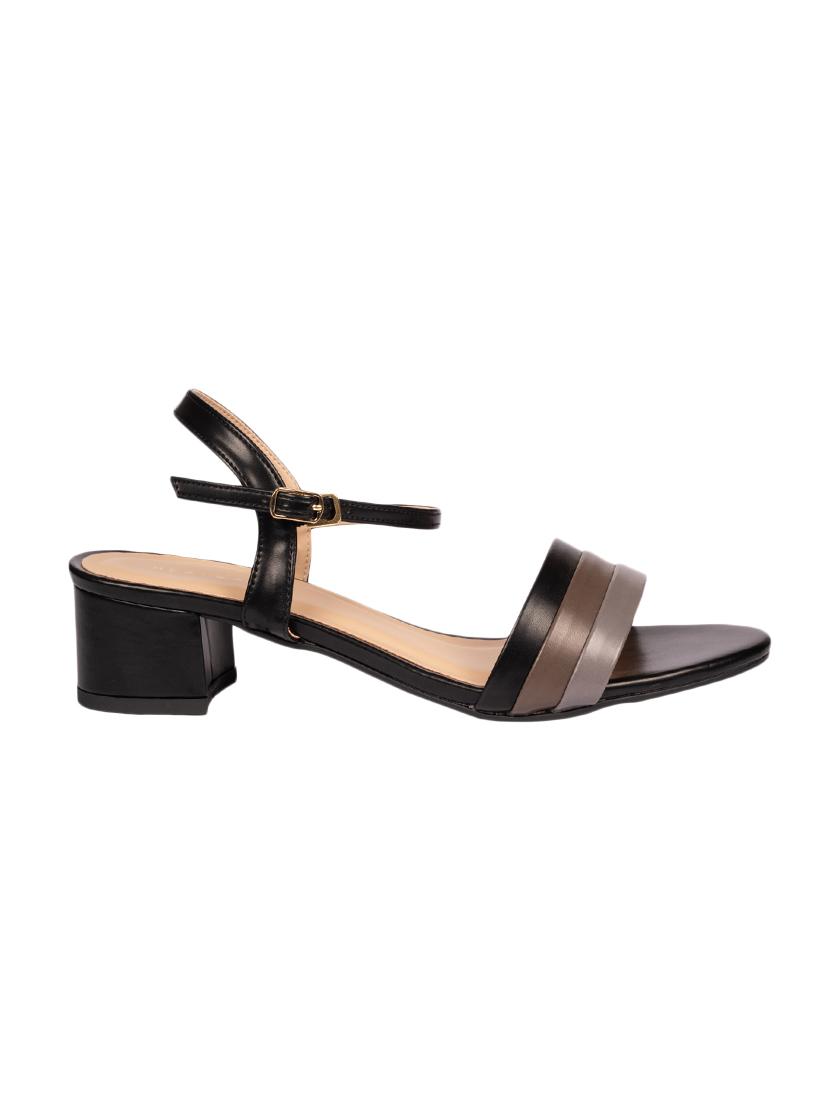 black pu ankle strap sandals - 17694063 - Zoom Image - 2