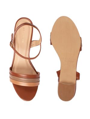 brown pu ankle strap sandals - 17694064 - Standard Image - 4