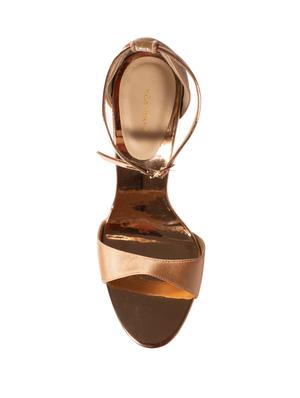 gold pu ankle strap sandals - 17694076 - Standard Image - 4