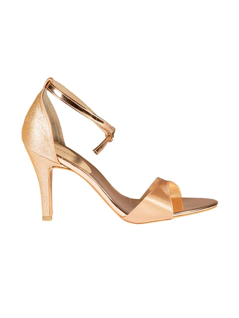 gold pu ankle strap sandals - 17694076 - Zoom Image - 2
