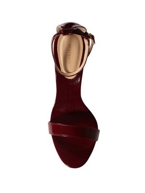 maroon pu ankle strap sandals - 17694079 - Standard Image - 4