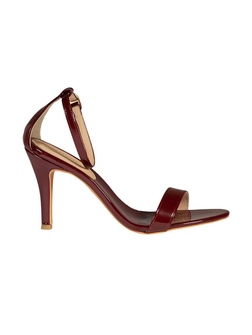maroon pu ankle strap sandals - 17694079 - Zoom Image - 2