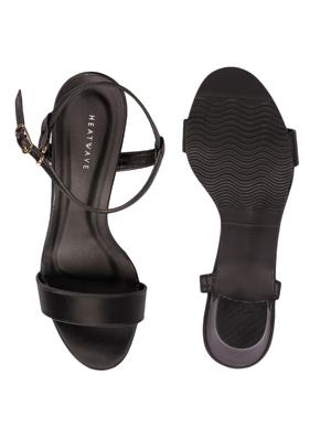 black pu ankle strap sandals - 17694080 - Standard Image - 4
