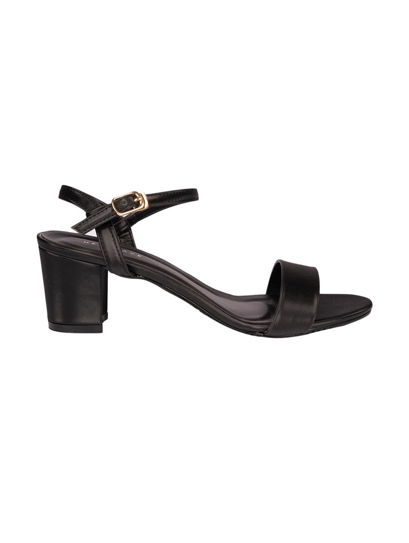 black pu ankle strap sandals - 17694080 - Zoom Image - 2