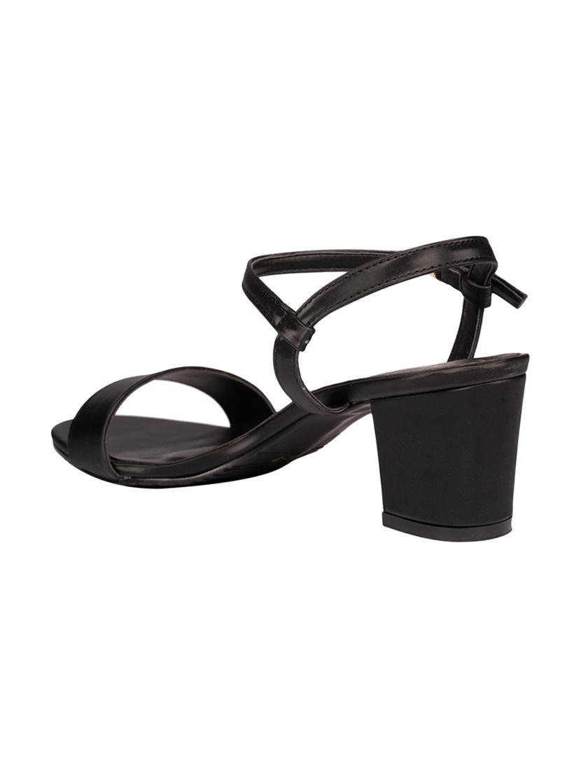 black pu ankle strap sandals - 17694080 - Zoom Image - 3