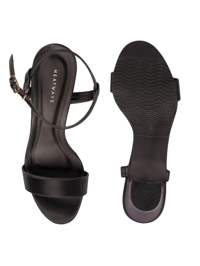 black pu ankle strap sandals - 17694080 - Zoom Image - 4