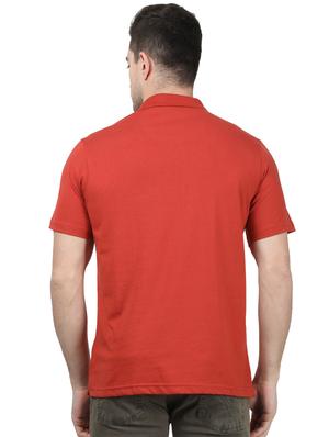 orange solid polo t-shirt - 17694305 - Standard Image - 3