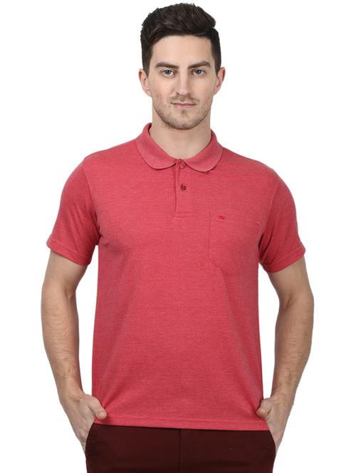 red solid polo t-shirt - 17694308 - Standard Image - 1