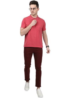 red solid polo t-shirt - 17694308 - Standard Image - 4