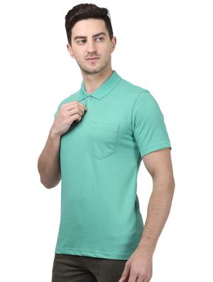 green solid polo t-shirt - 17694309 - Standard Image - 2
