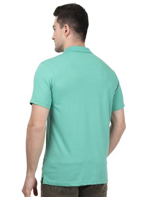 green solid polo t-shirt - 17694309 - Standard Image - 3