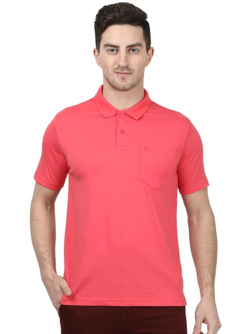 pink solid polo t-shirt - 17694310 - Standard Image - 1