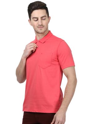 pink solid polo t-shirt - 17694310 - Standard Image - 2