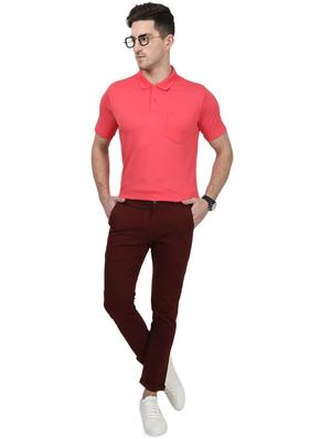pink solid polo t-shirt - 17694310 - Standard Image - 4