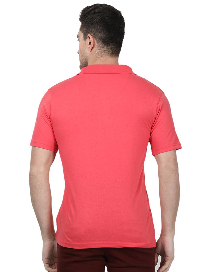 pink solid polo t-shirt - 17694310 - Zoom Image - 3