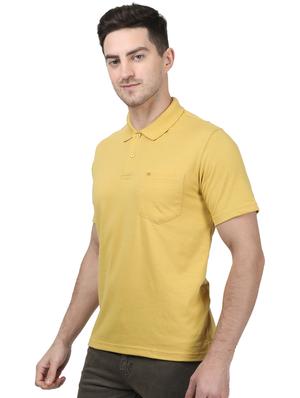 yellow solid polo t-shirt - 17694313 - Standard Image - 2