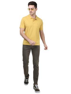yellow solid polo t-shirt - 17694313 - Standard Image - 4