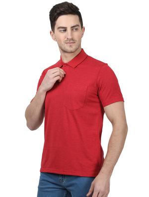 red solid polo t-shirt - 17694314 - Standard Image - 2