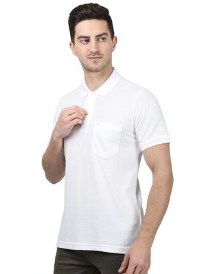 white solid polo t-shirt - 17694317 - Standard Image - 2