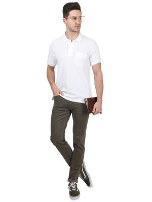 white solid polo t-shirt - 17694317 - Standard Image - 4