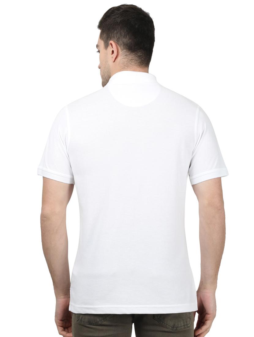 white solid polo t-shirt - 17694317 - Zoom Image - 3