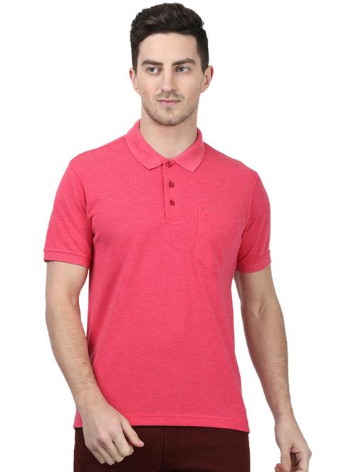 pink solid polo t-shirt - 17694321 - Standard Image - 1