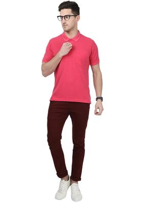 pink solid polo t-shirt - 17694321 - Standard Image - 4