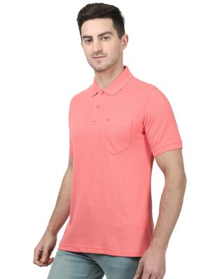 pink solid polo t-shirt - 17694347 - Standard Image - 2