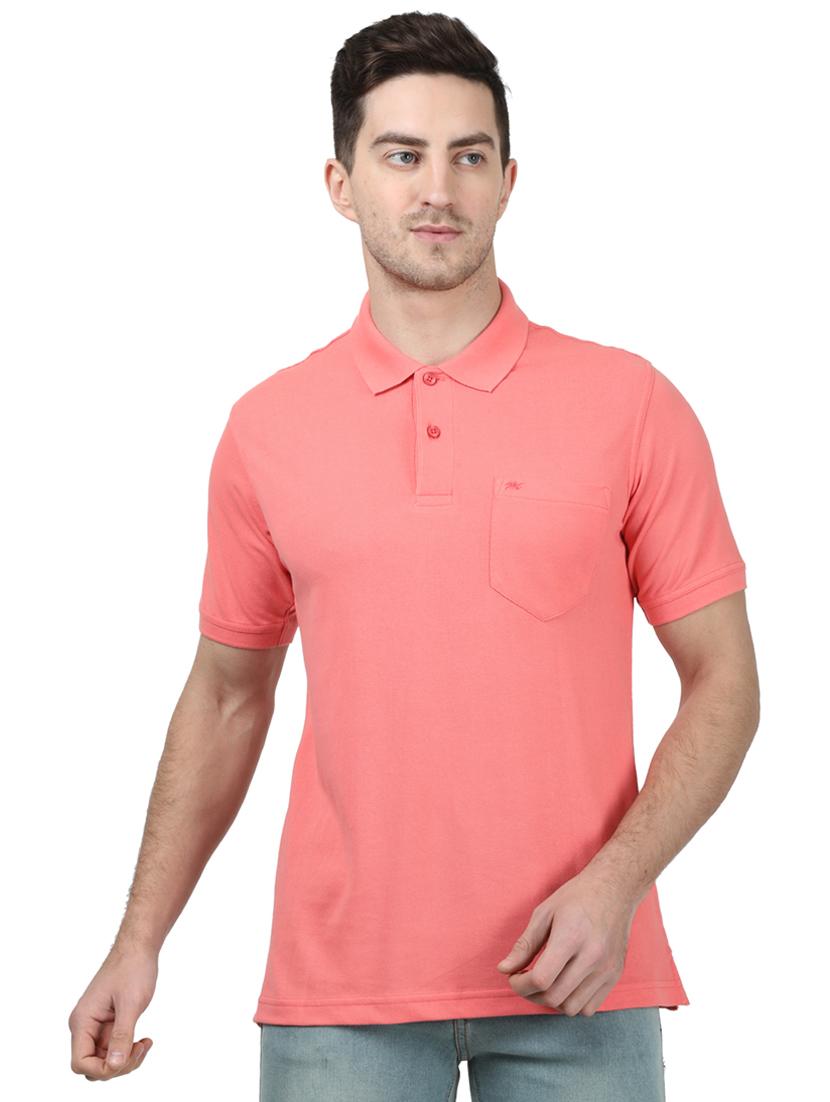 pink solid polo t-shirt - 17694347 - Zoom Image - 1